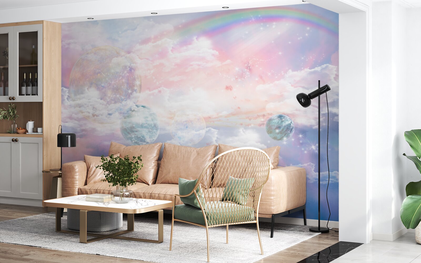 Fotobehang een hemel vol romantiek en regenbogen