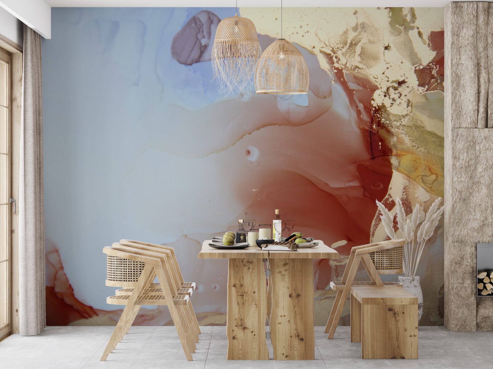 Fotobehang veelkleurige verfdruppels