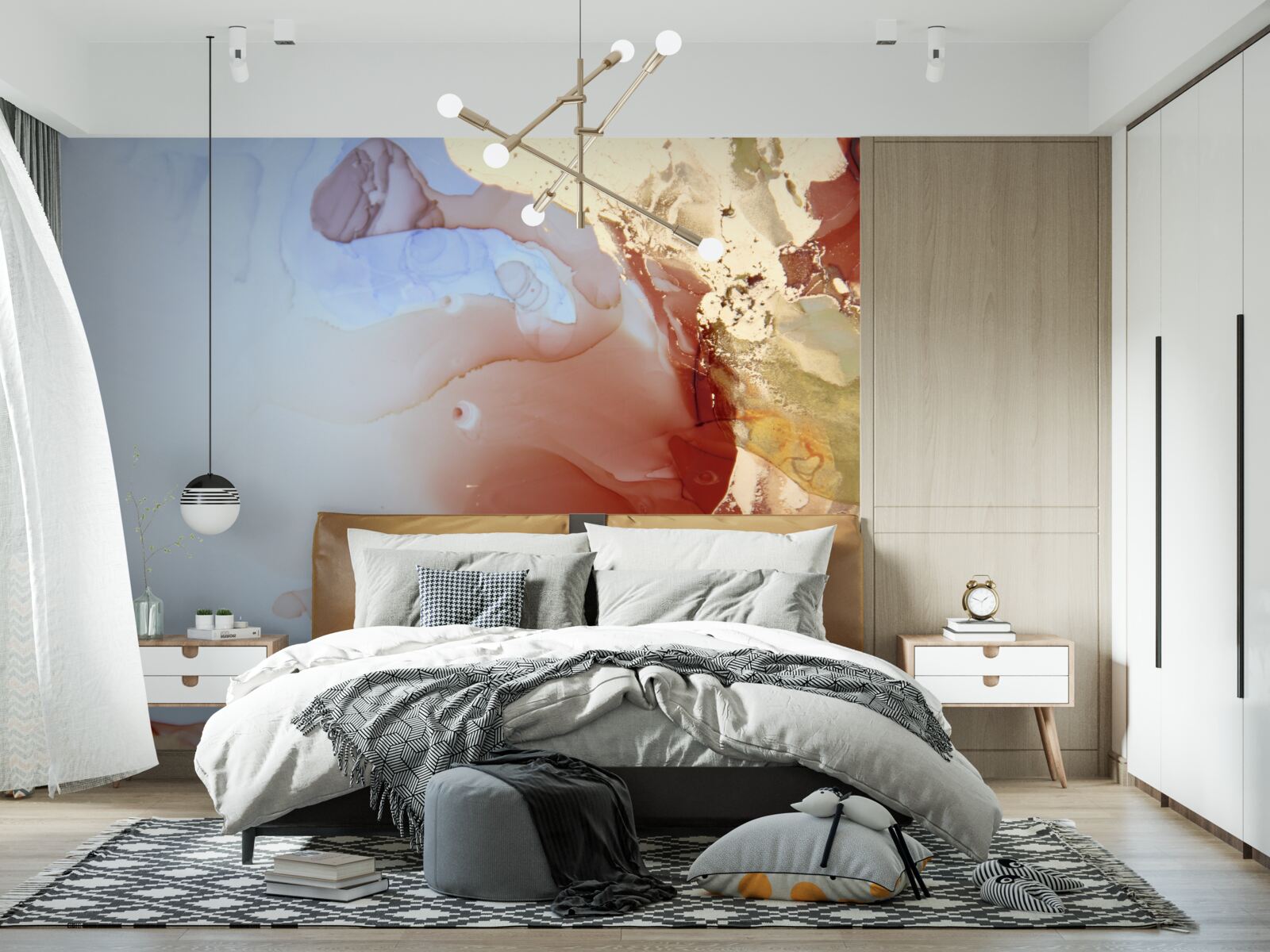 Fotobehang veelkleurige verfdruppels