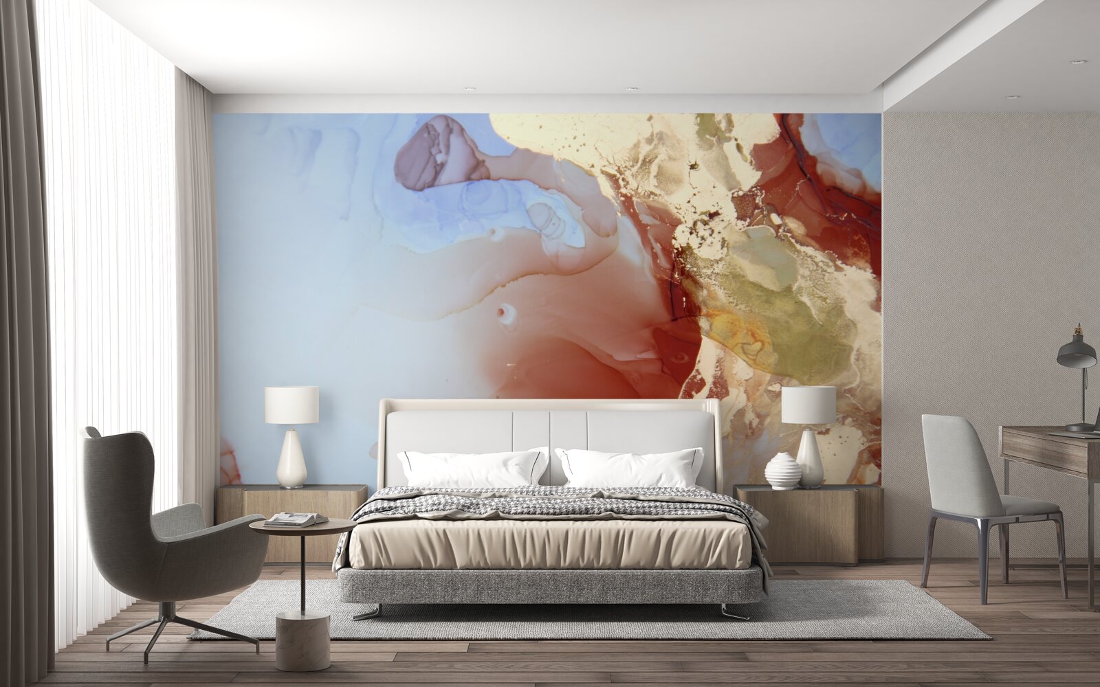 Fotobehang veelkleurige verfdruppels