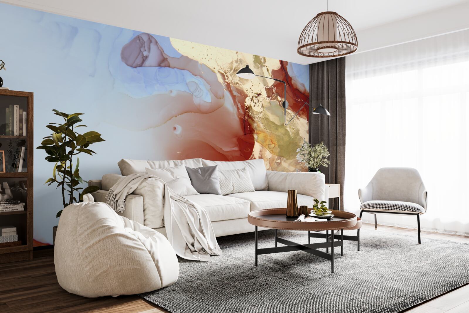 Fotobehang veelkleurige verfdruppels