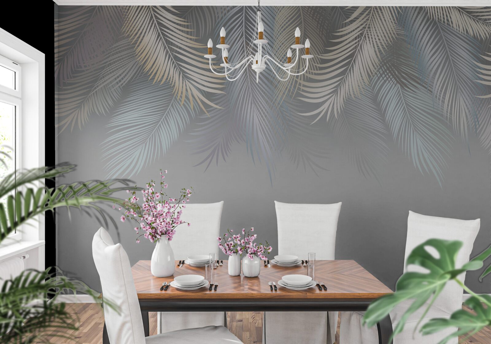 Fotobehang zachte varenbladeren