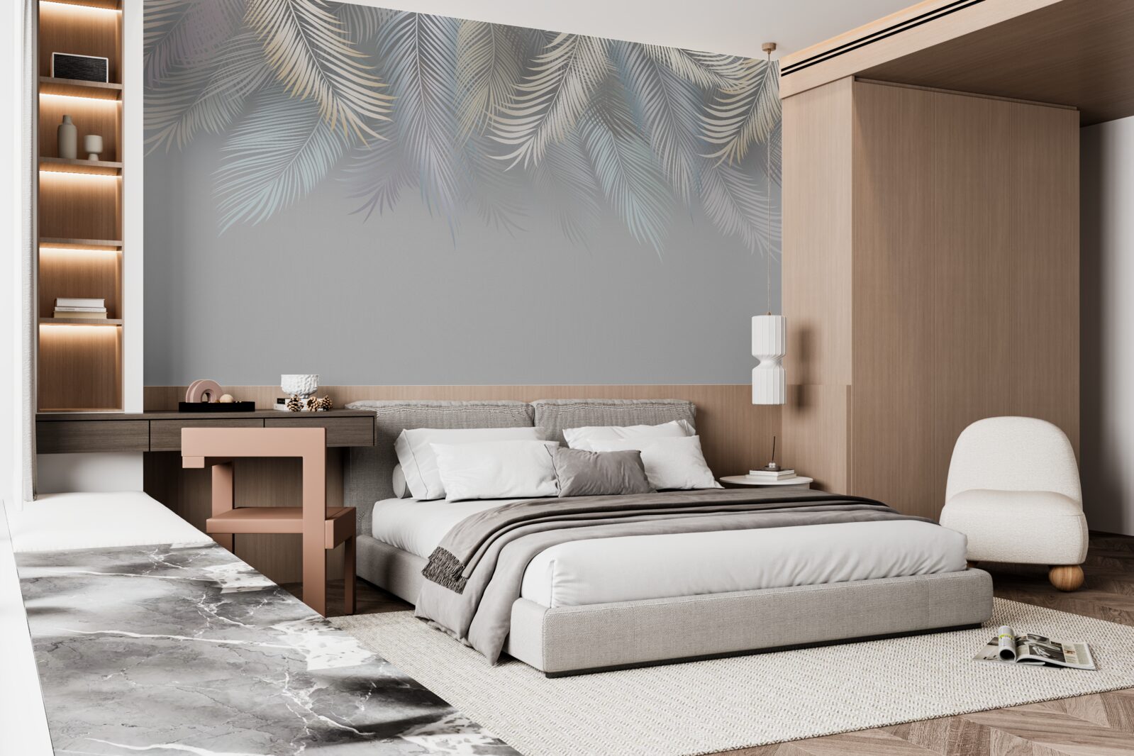 Fotobehang zachte varenbladeren