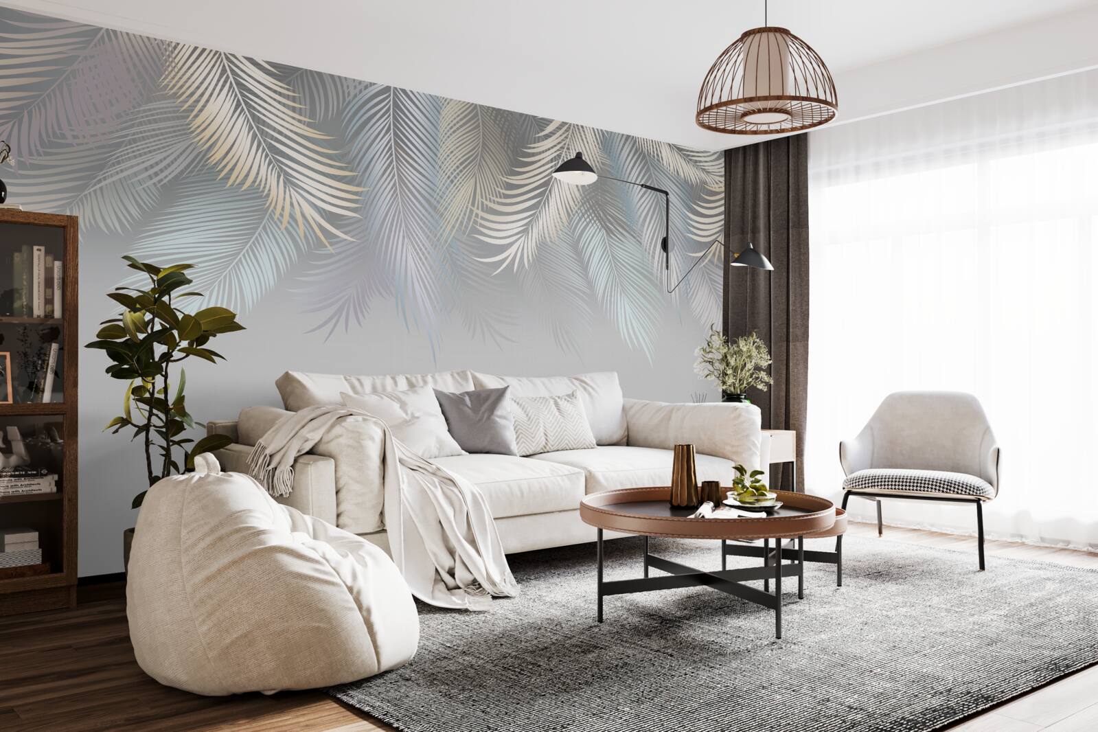 Fotobehang zachte varenbladeren