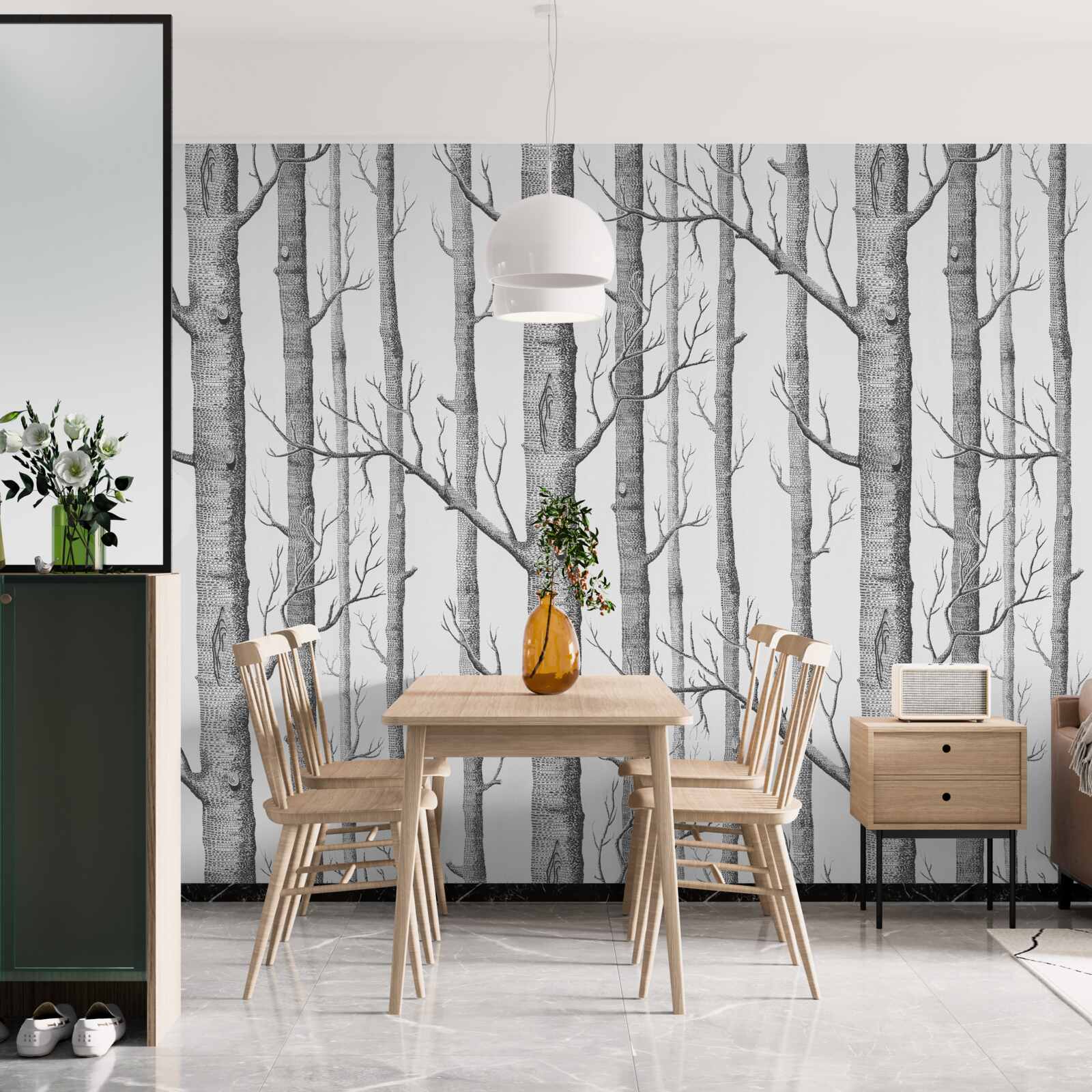 Fotobehang bomen zonder bladeren