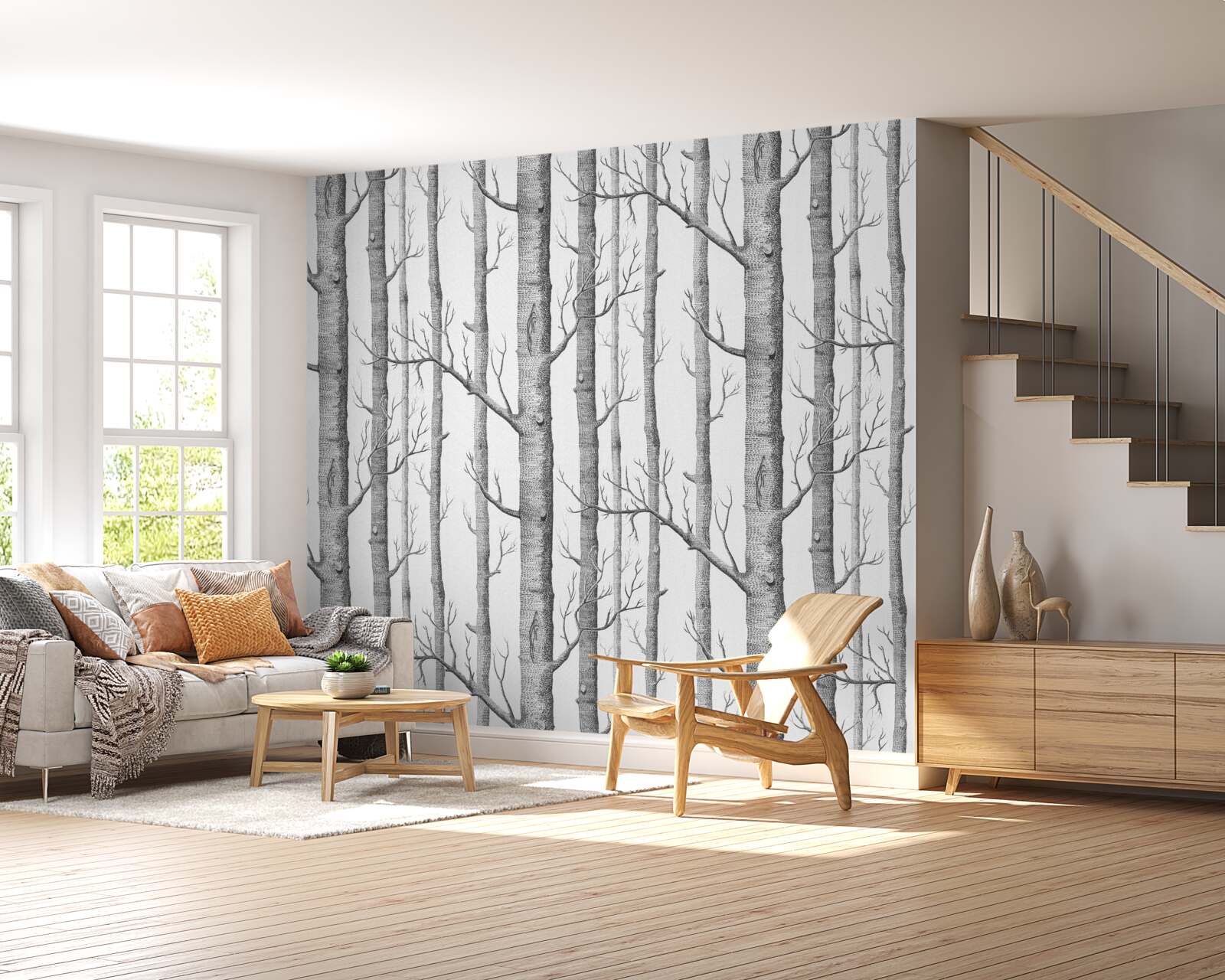 Fotobehang bomen zonder bladeren