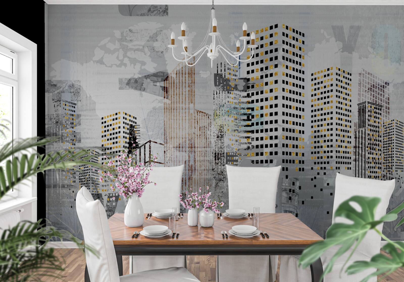 Fotobehang de stad op de foto