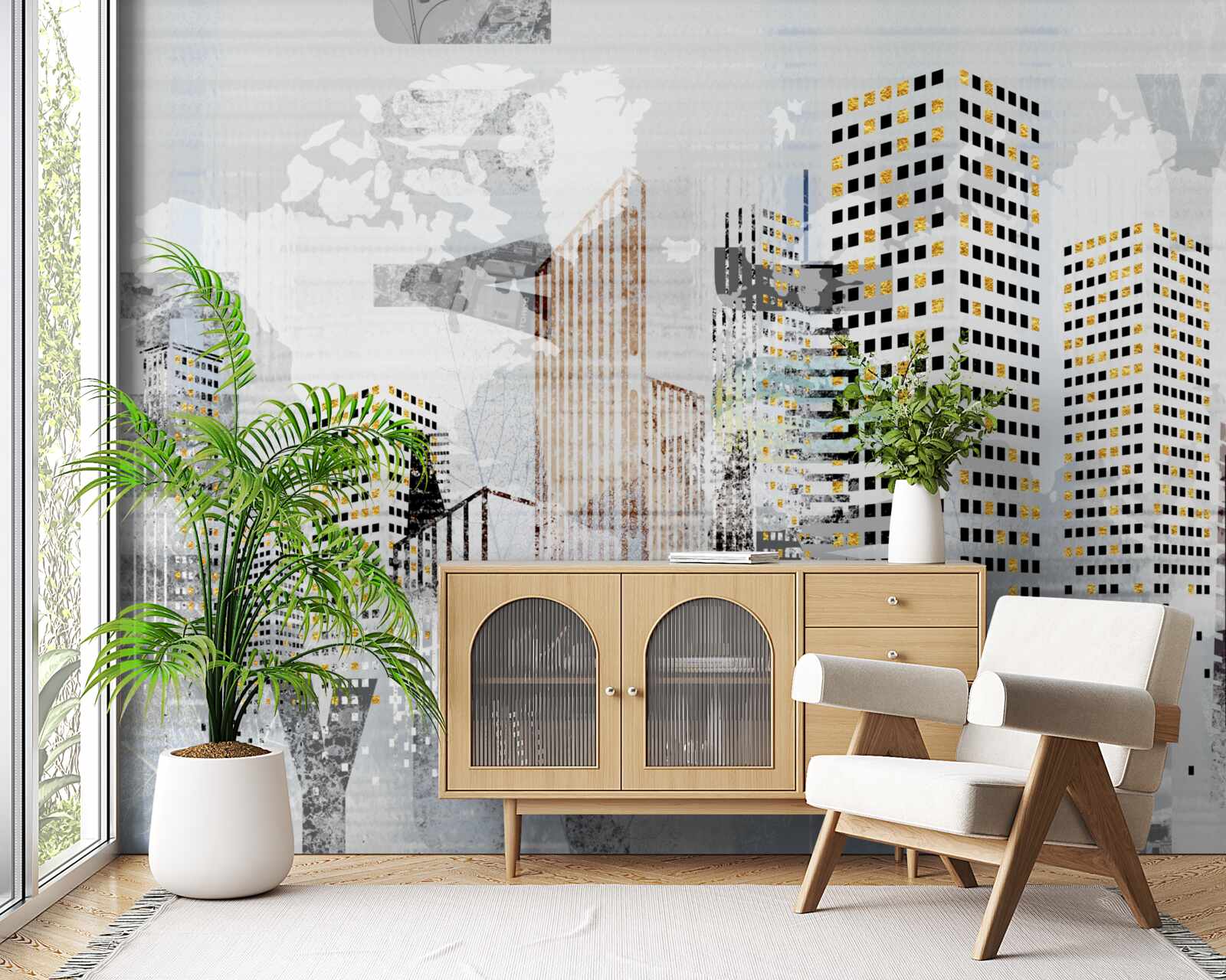 Fotobehang de stad op de foto