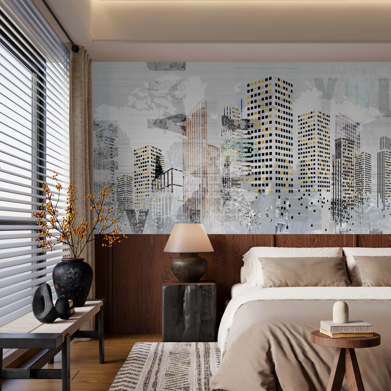 Fotobehang de stad op de foto