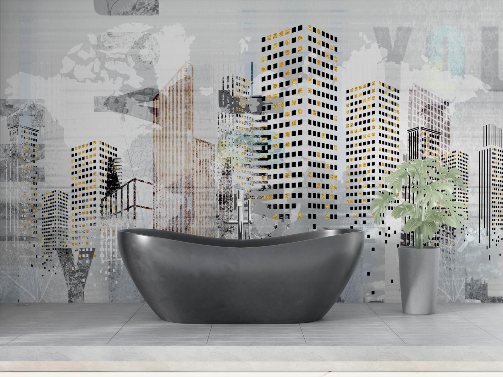 Fotobehang de stad op de foto