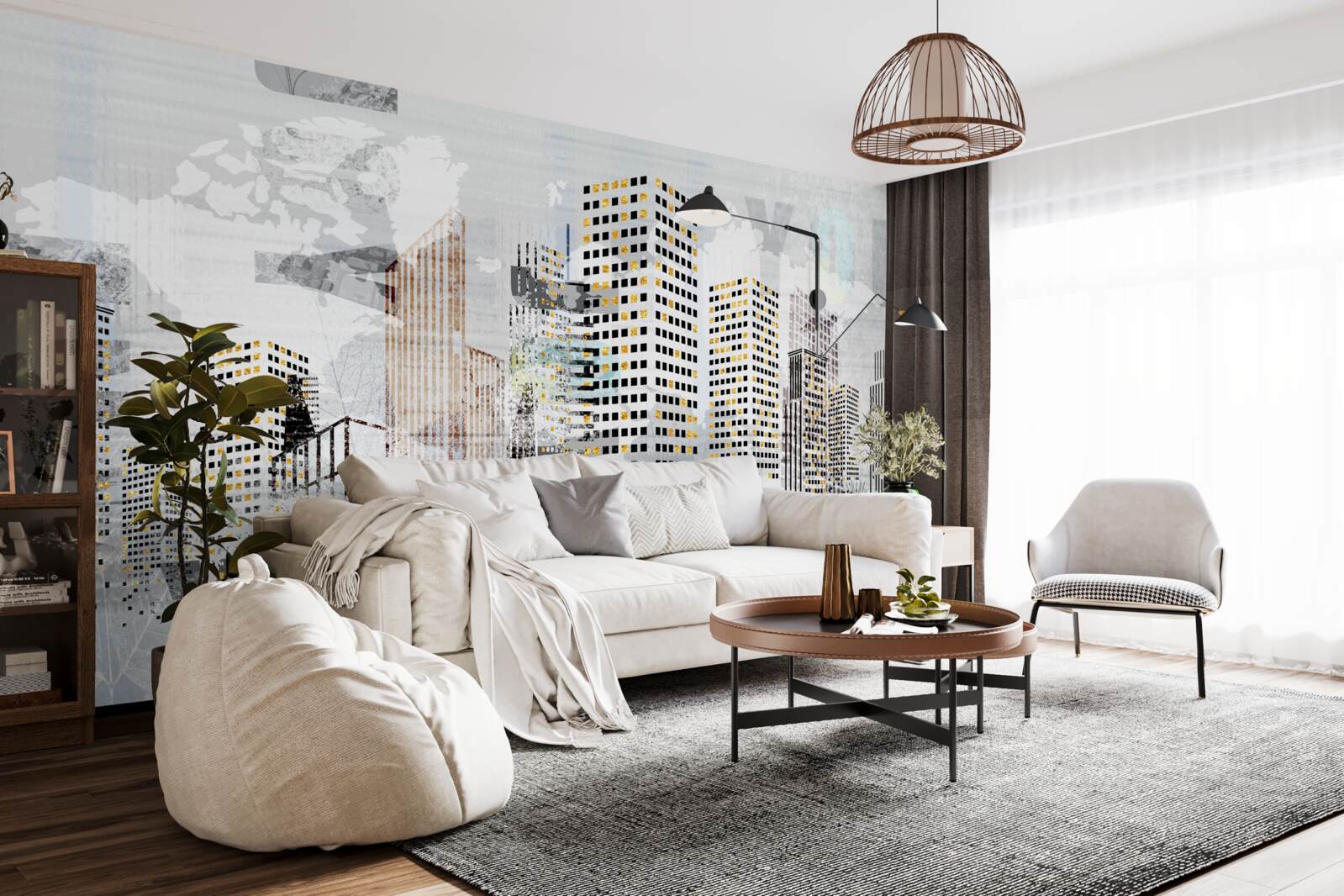 Fotobehang de stad op de foto