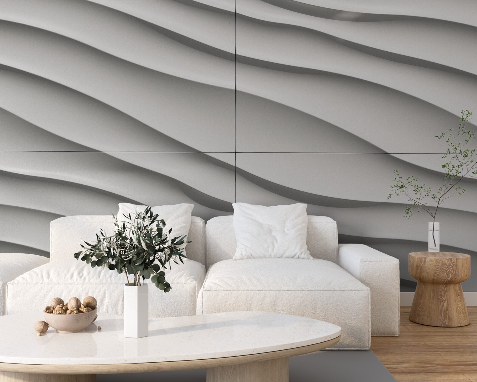 Fotobehang de golven zijn blauw en glad