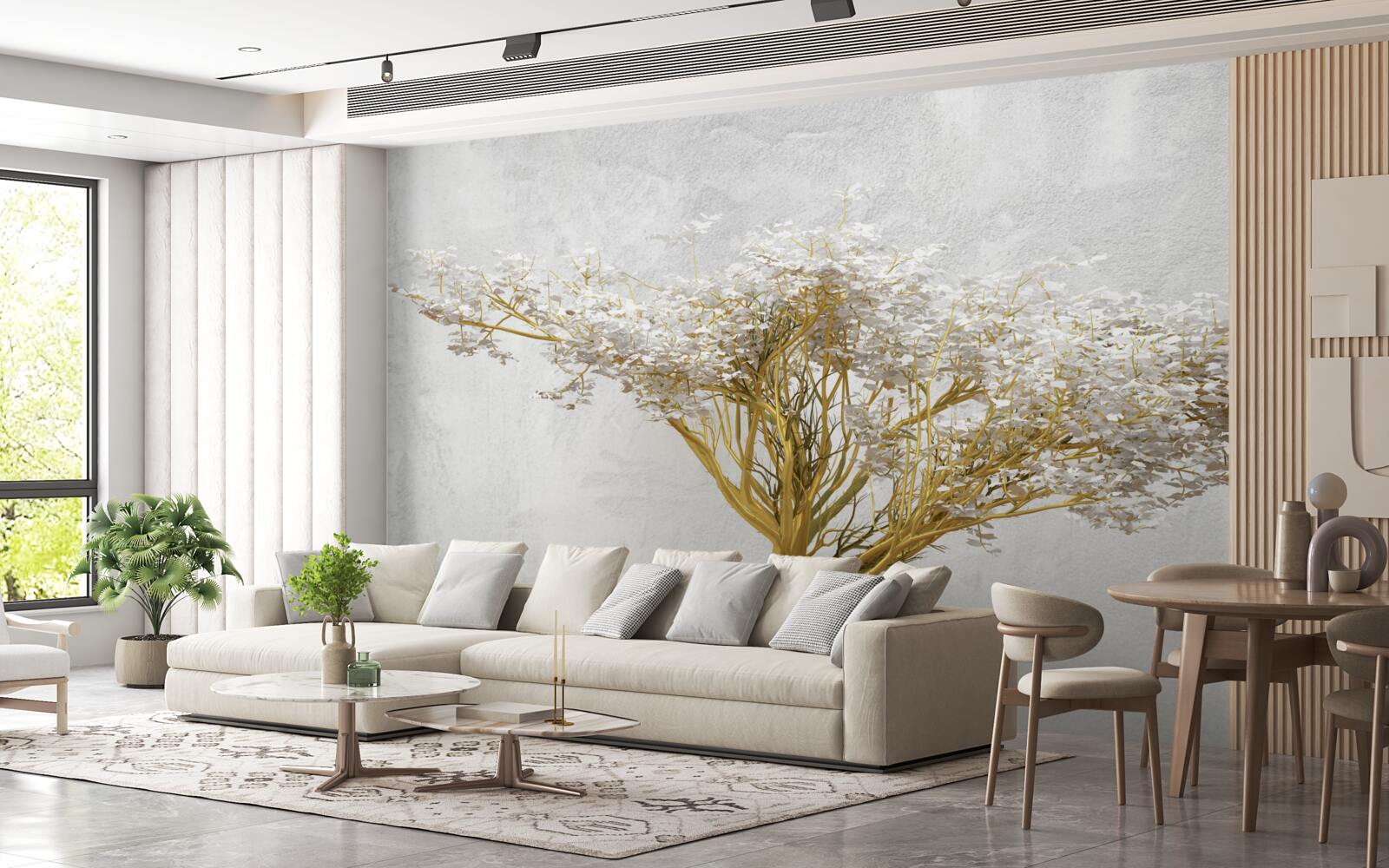 Fotobehang betoverende boom in volle bloei