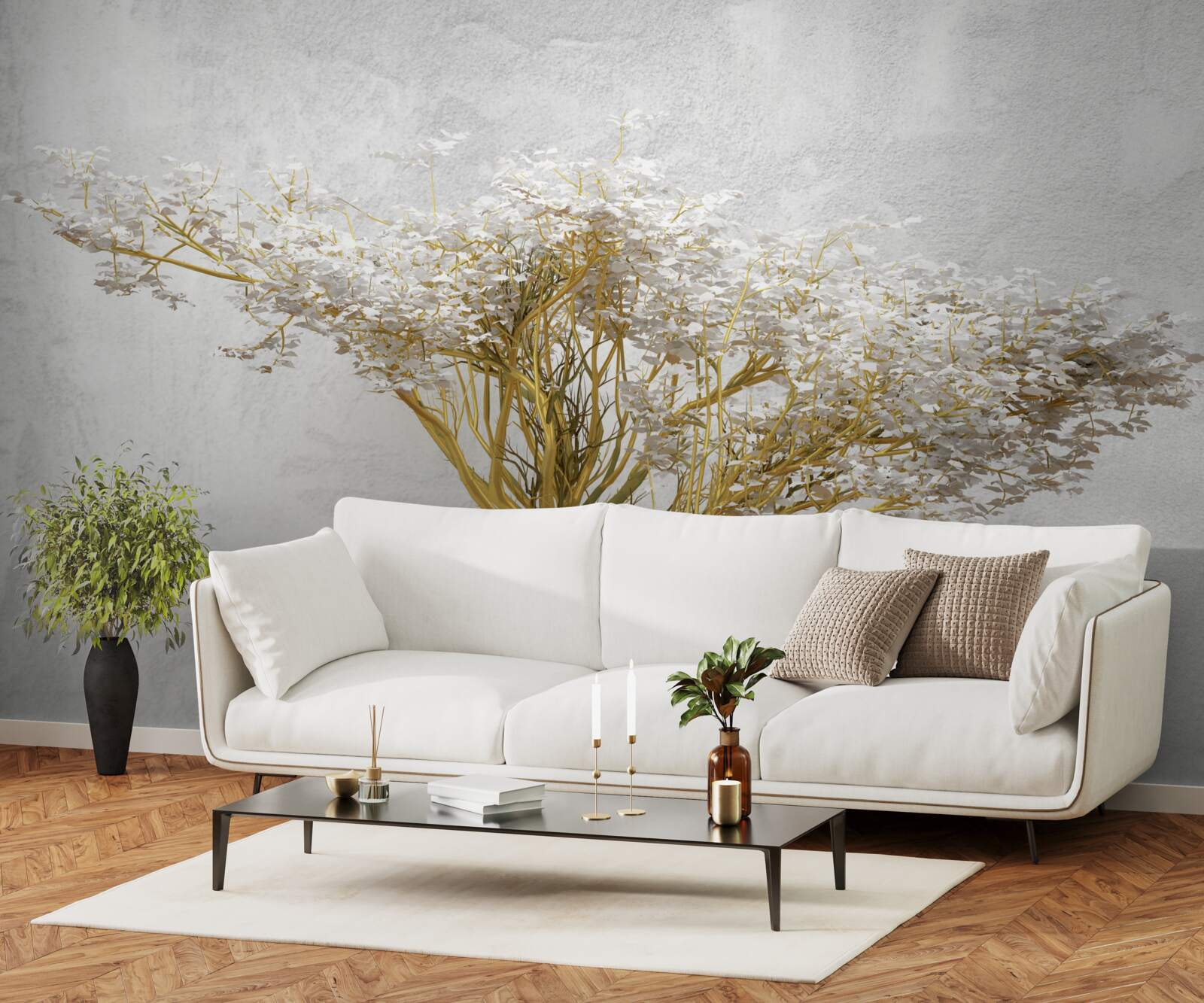 Fotobehang betoverende boom in volle bloei