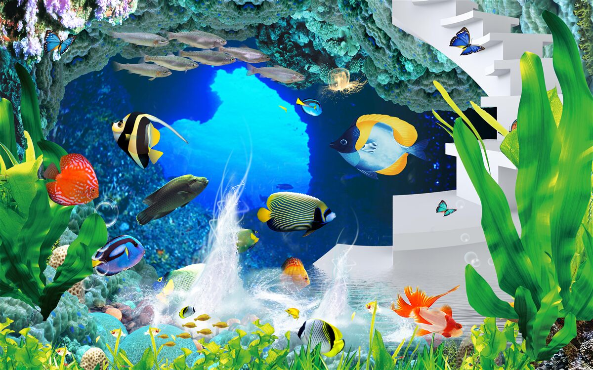 Fotobehang bewoners van de onderwaterwereld