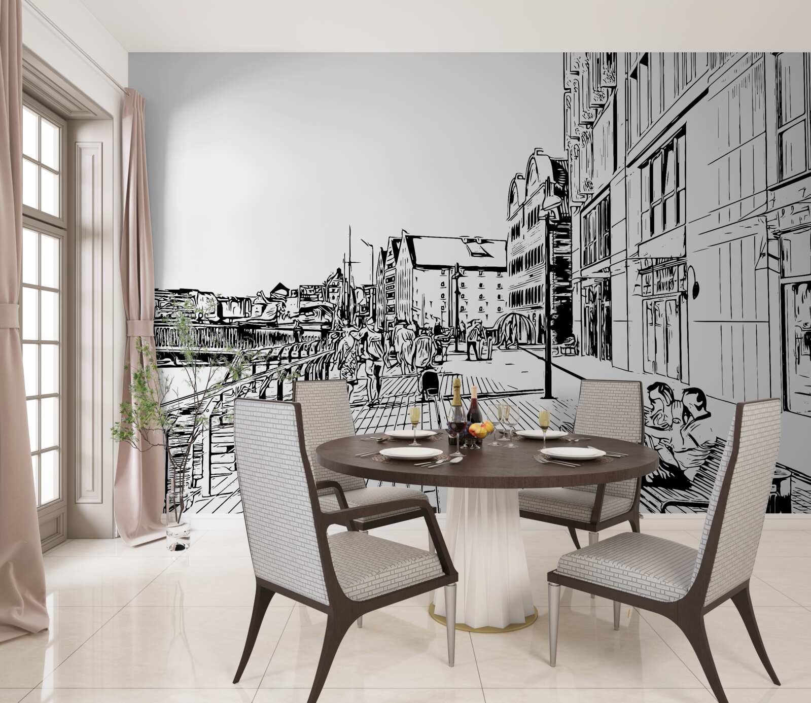 Fotobehang Schilderachtige dijk zichtbaar op de foto