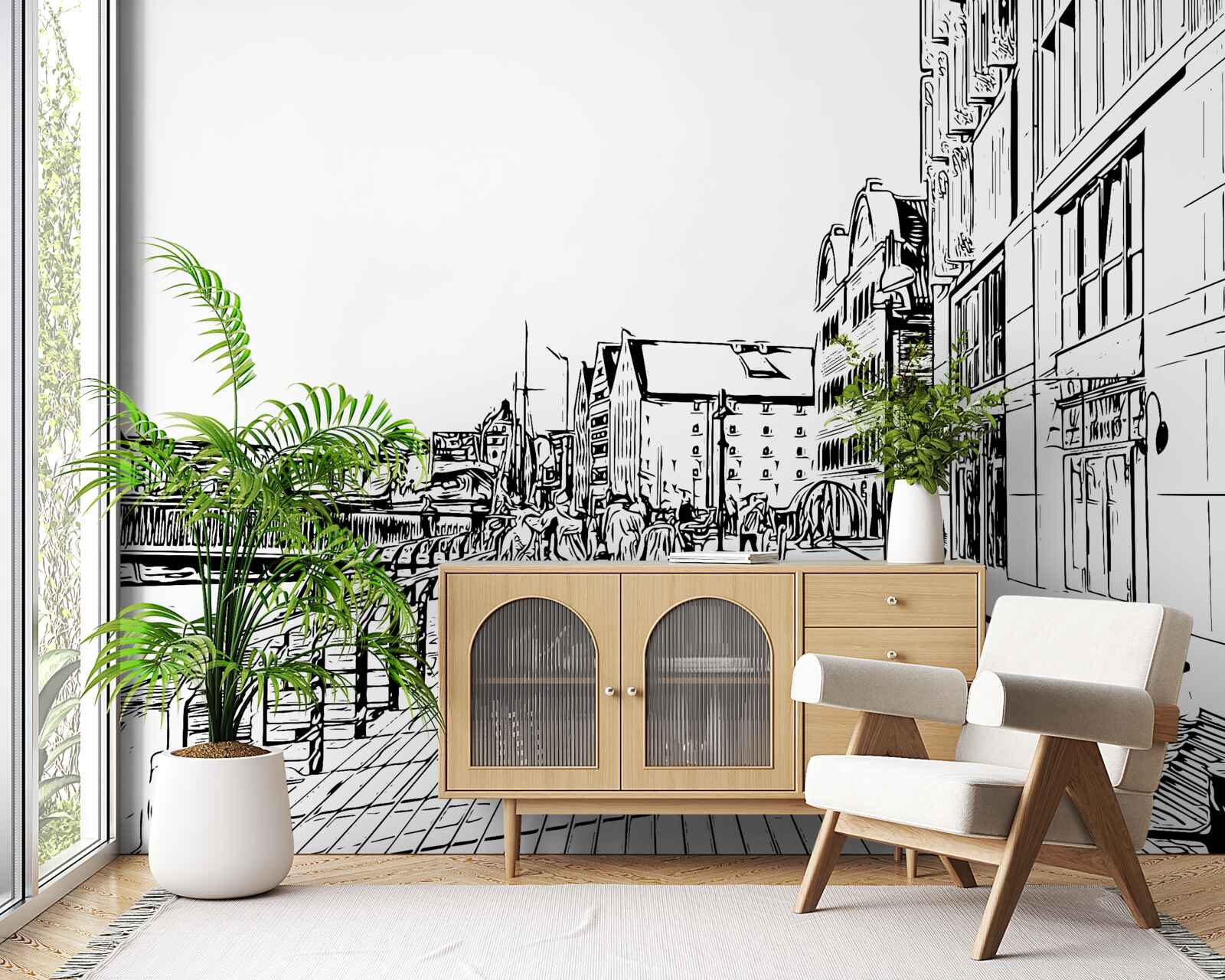 Fotobehang Schilderachtige dijk zichtbaar op de foto