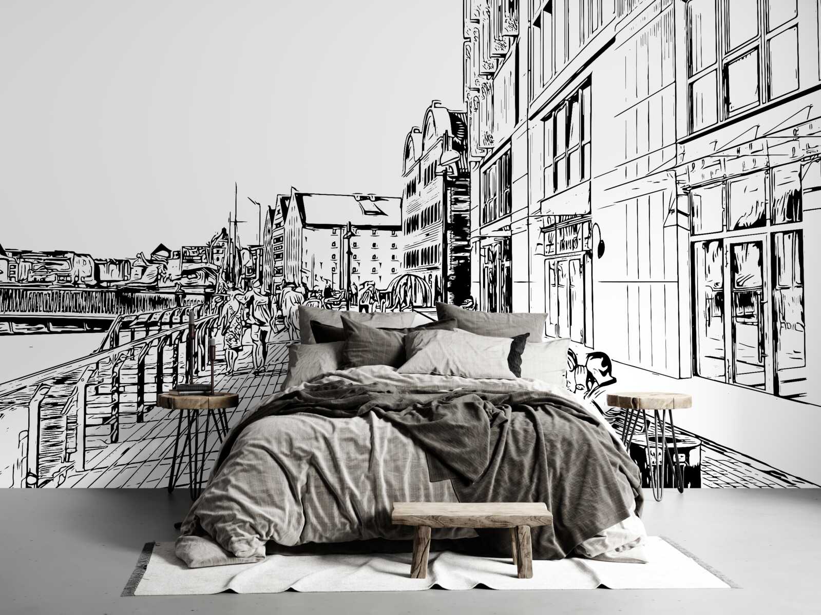 Fotobehang Schilderachtige dijk zichtbaar op de foto