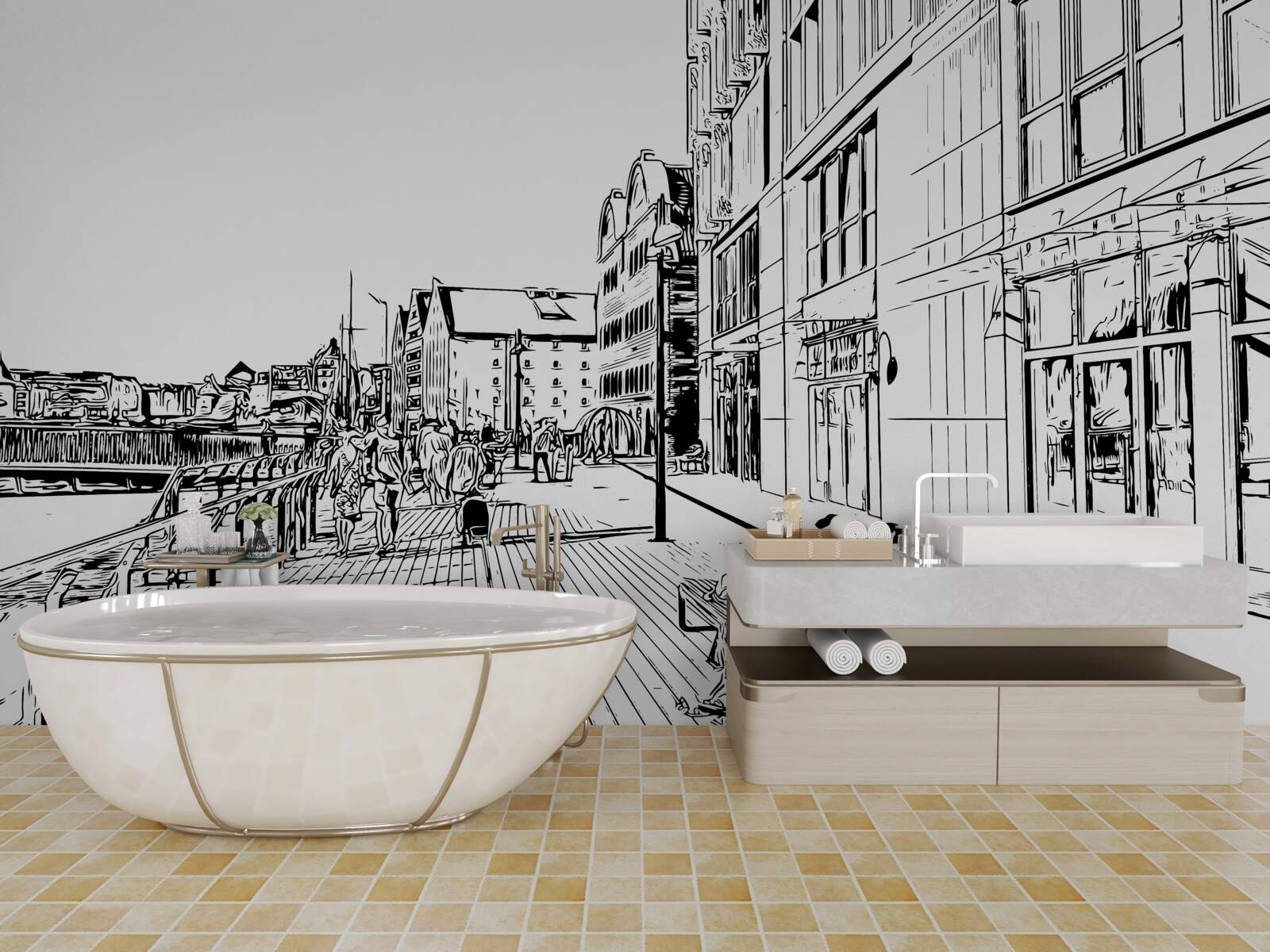 Fotobehang Schilderachtige dijk zichtbaar op de foto