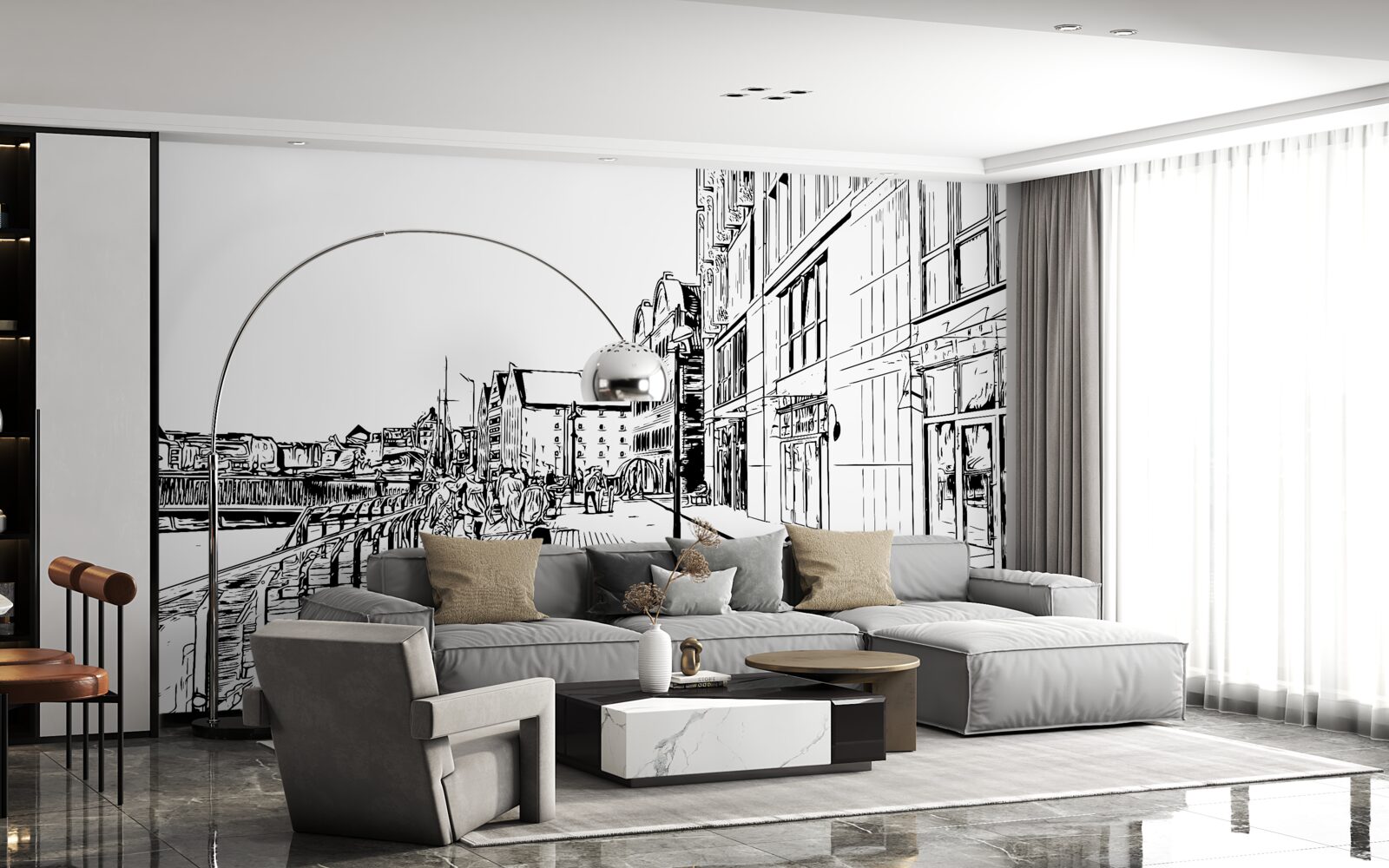 Fotobehang Schilderachtige dijk zichtbaar op de foto