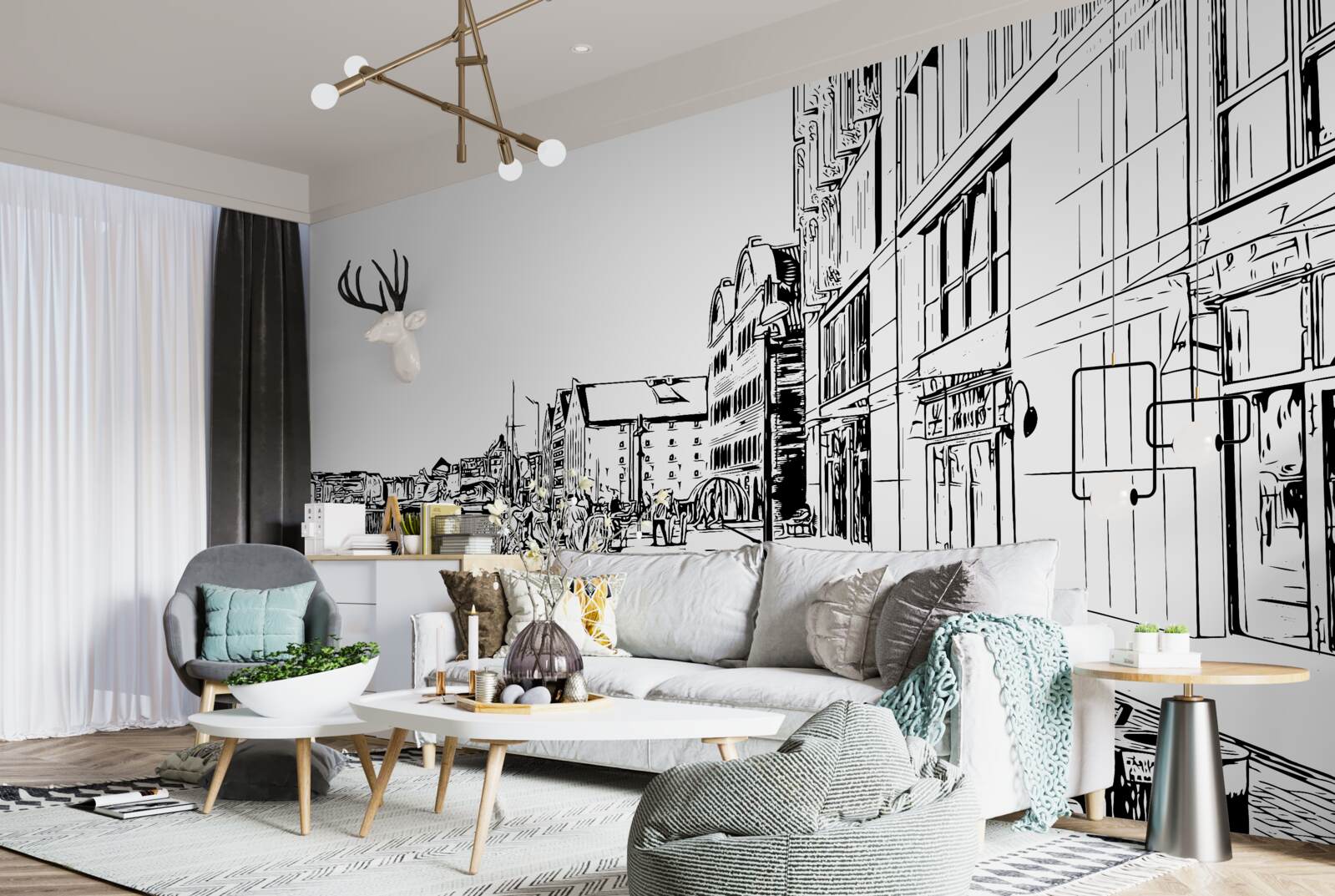 Fotobehang Schilderachtige dijk zichtbaar op de foto