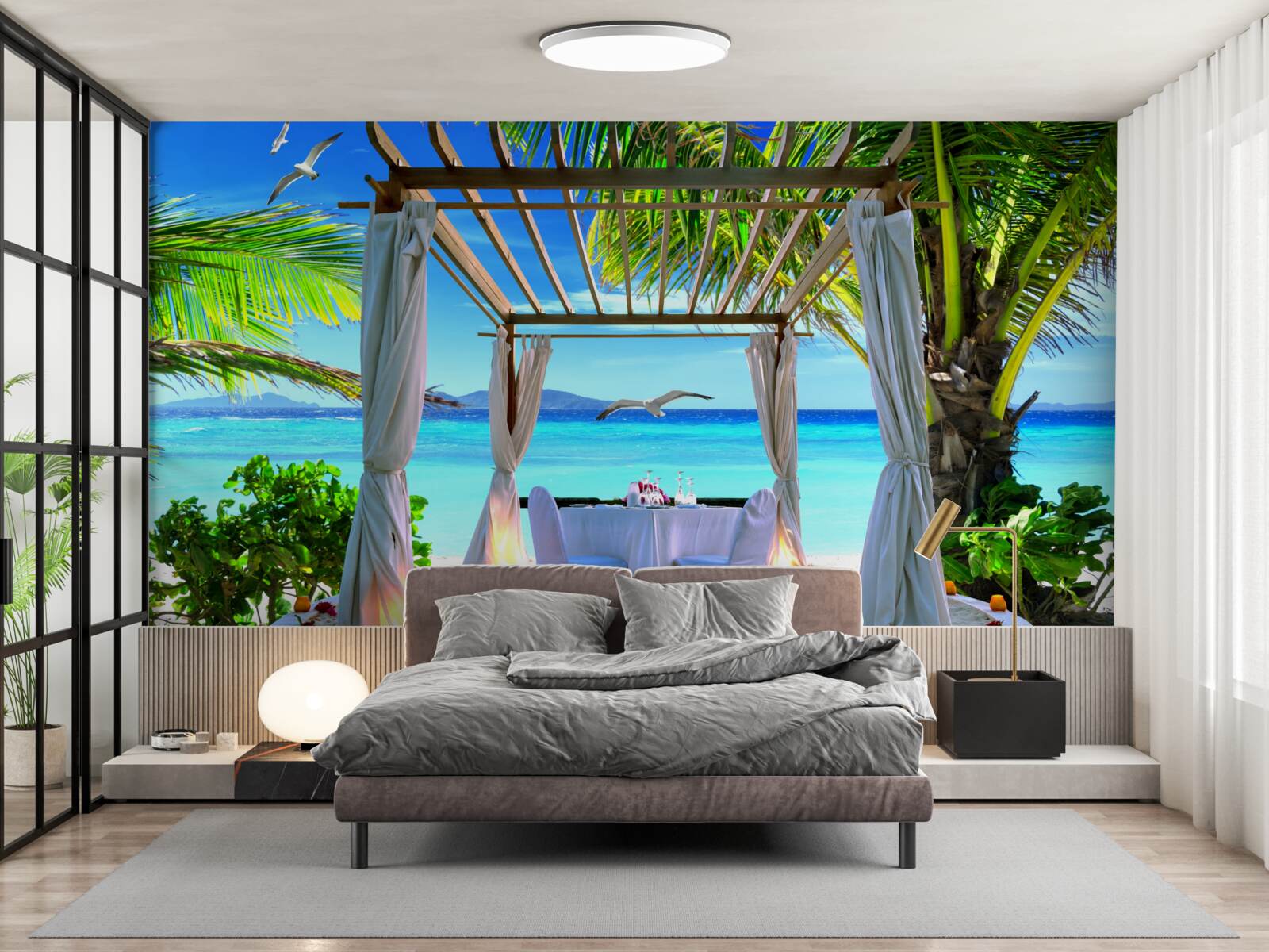 Fotobehang strandtafel