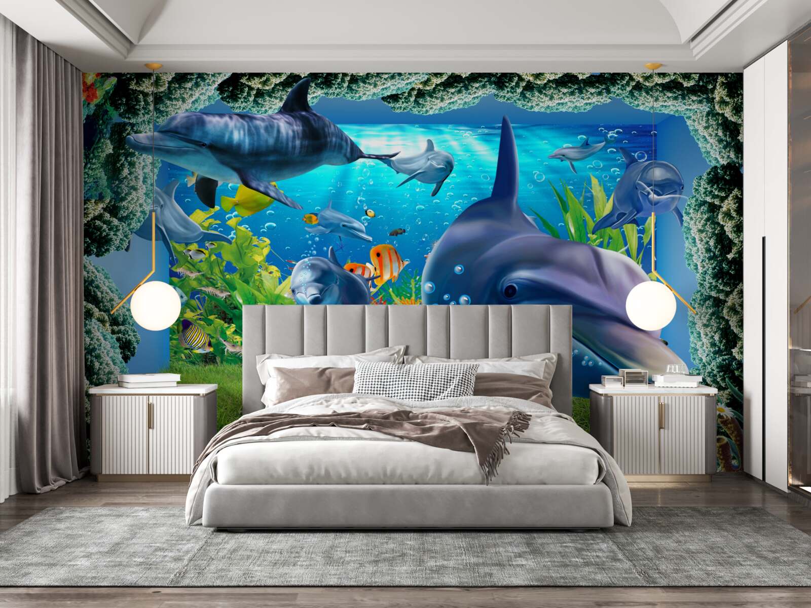 Fotobehang dolfijnen in het aquatisch milieu