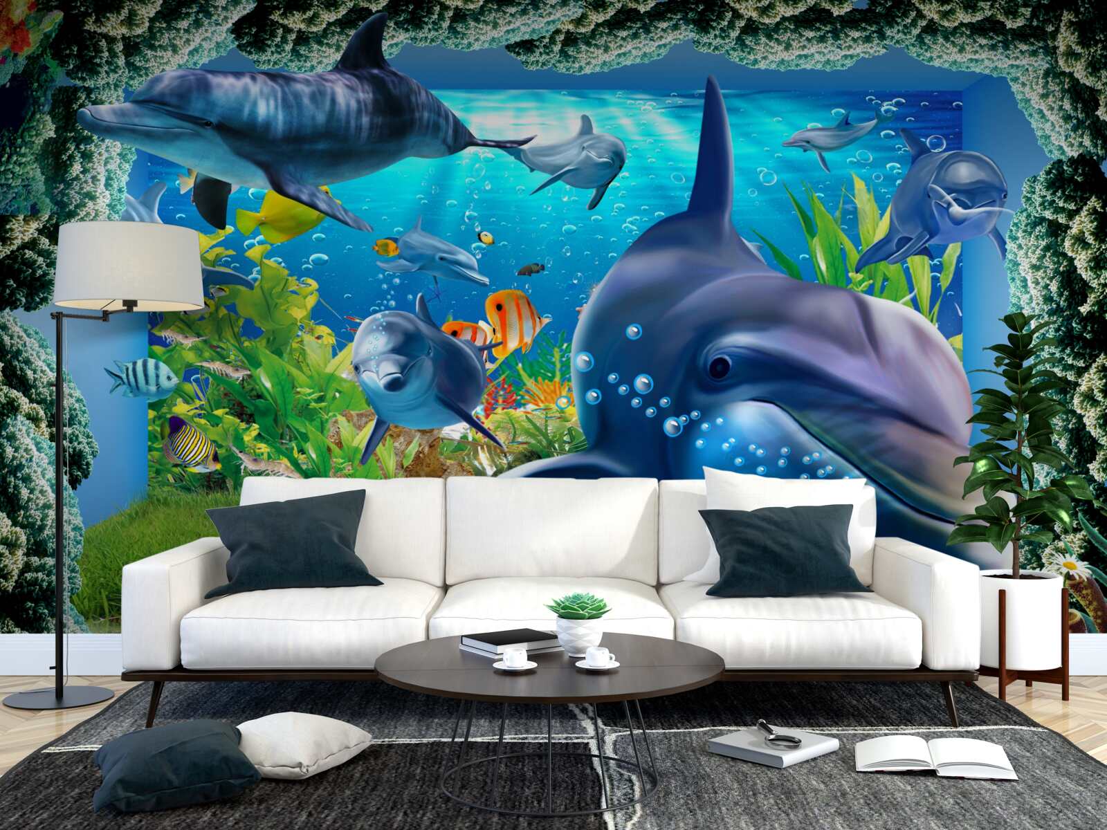 Fotobehang dolfijnen in het aquatisch milieu