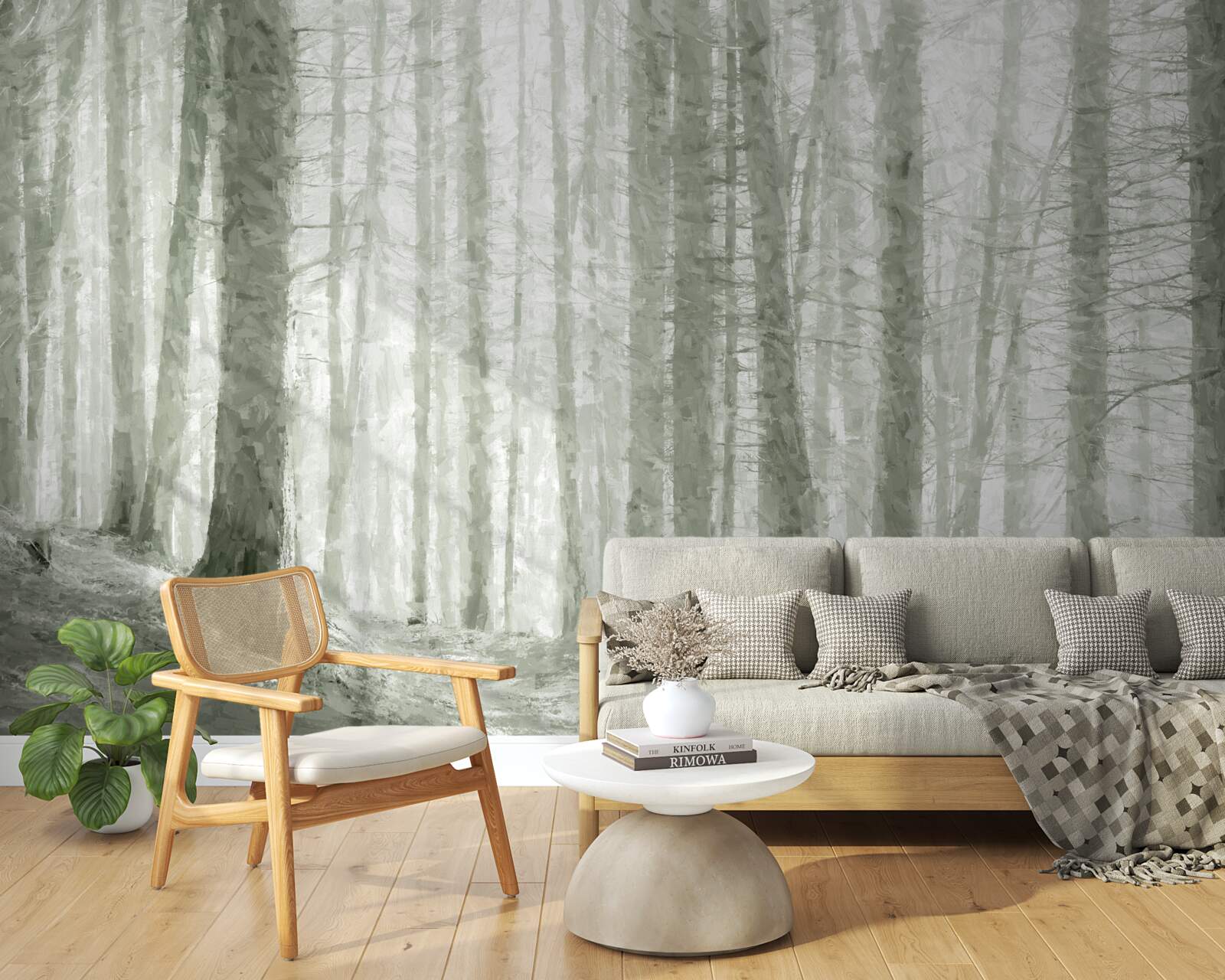 Fotobehang een dennenbos, hoog en vol scherpe naalden