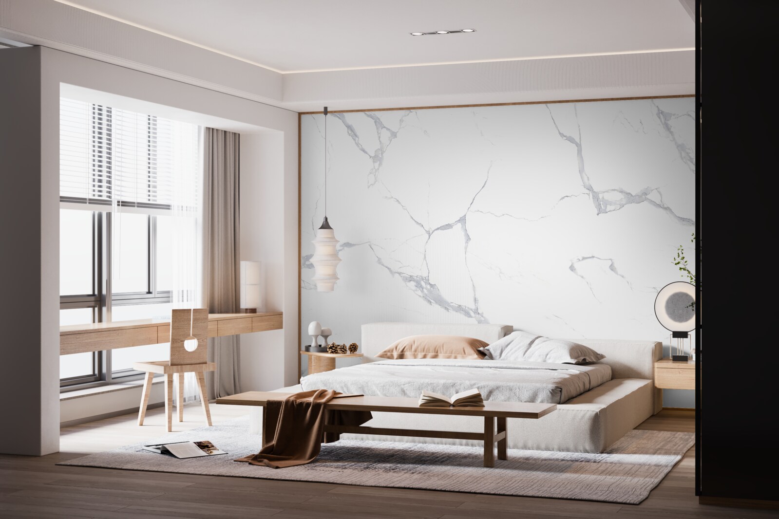 Fotobehang witte porseleinen tegels