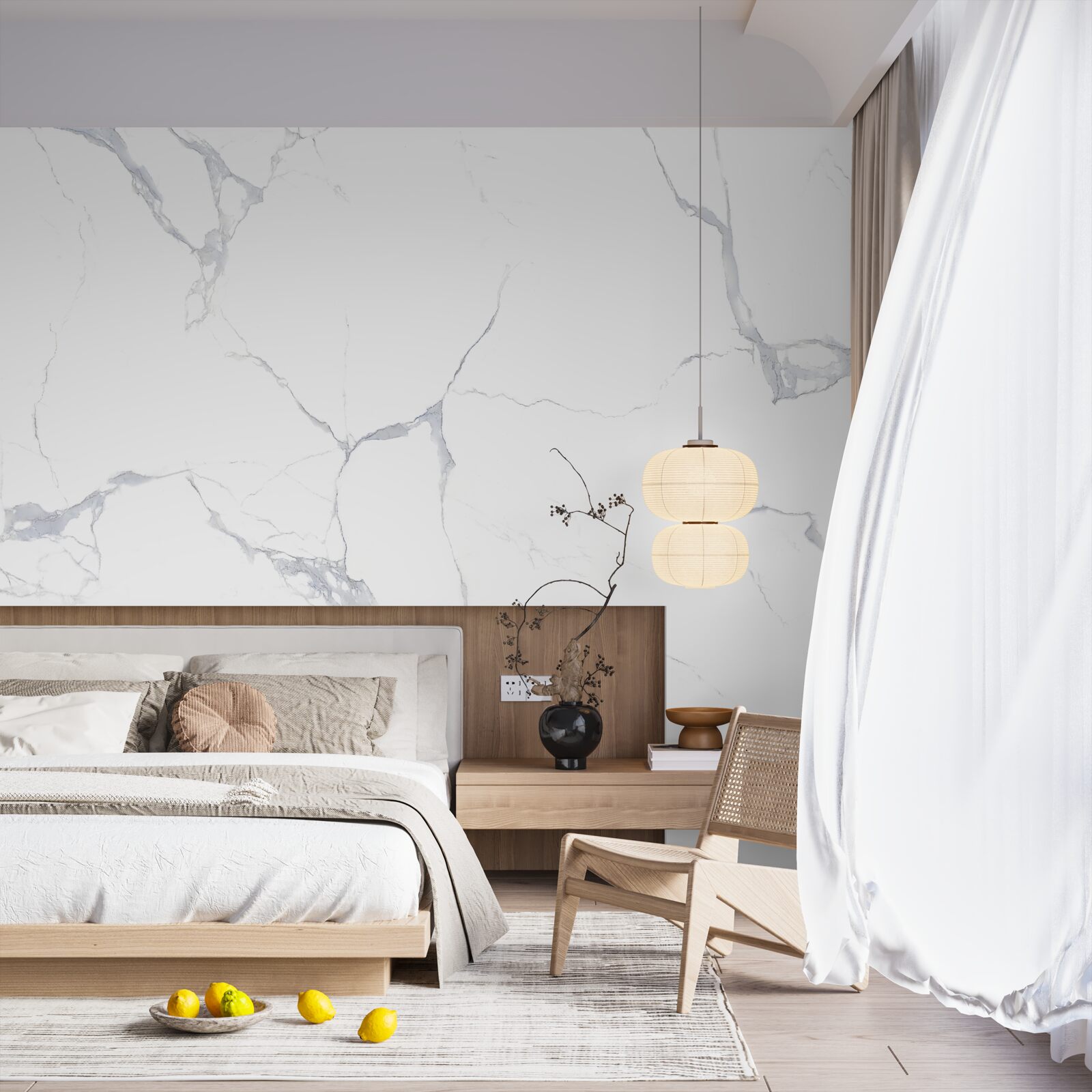 Fotobehang witte porseleinen tegels