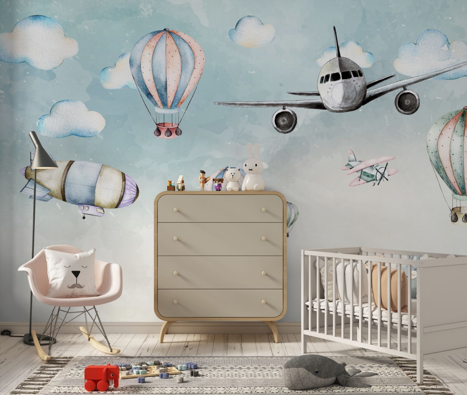 Fotobehang verschillende soorten luchtvervoer