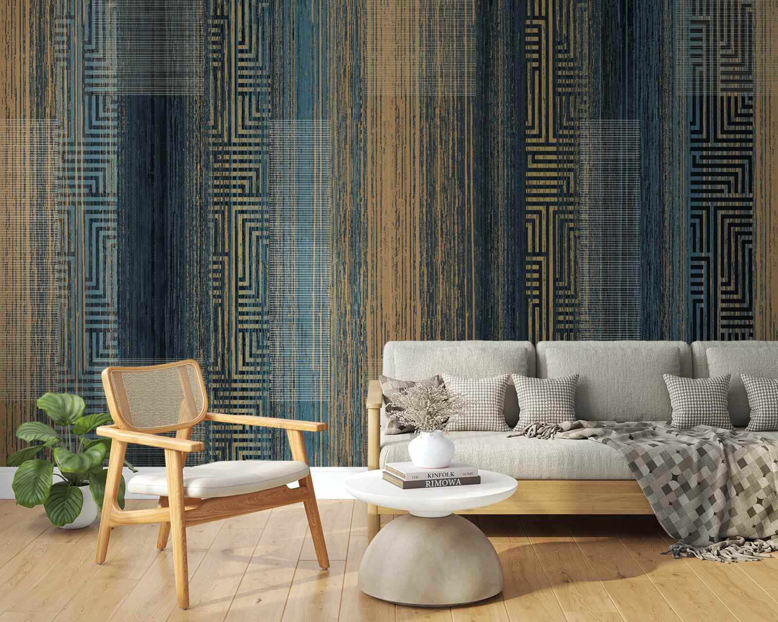 Fotobehang verticale donkere lijnen die hun transparantie hebben verloren