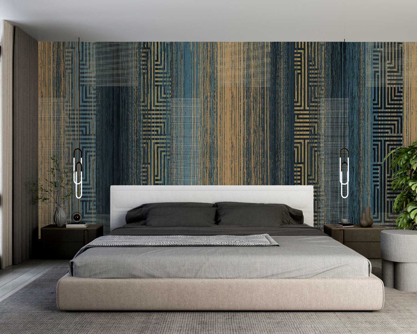 Fotobehang verticale donkere lijnen die hun transparantie hebben verloren