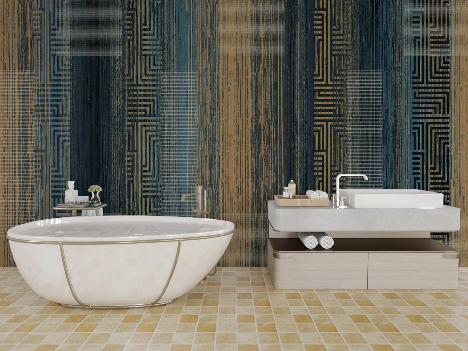 Fotobehang verticale donkere lijnen die hun transparantie hebben verloren