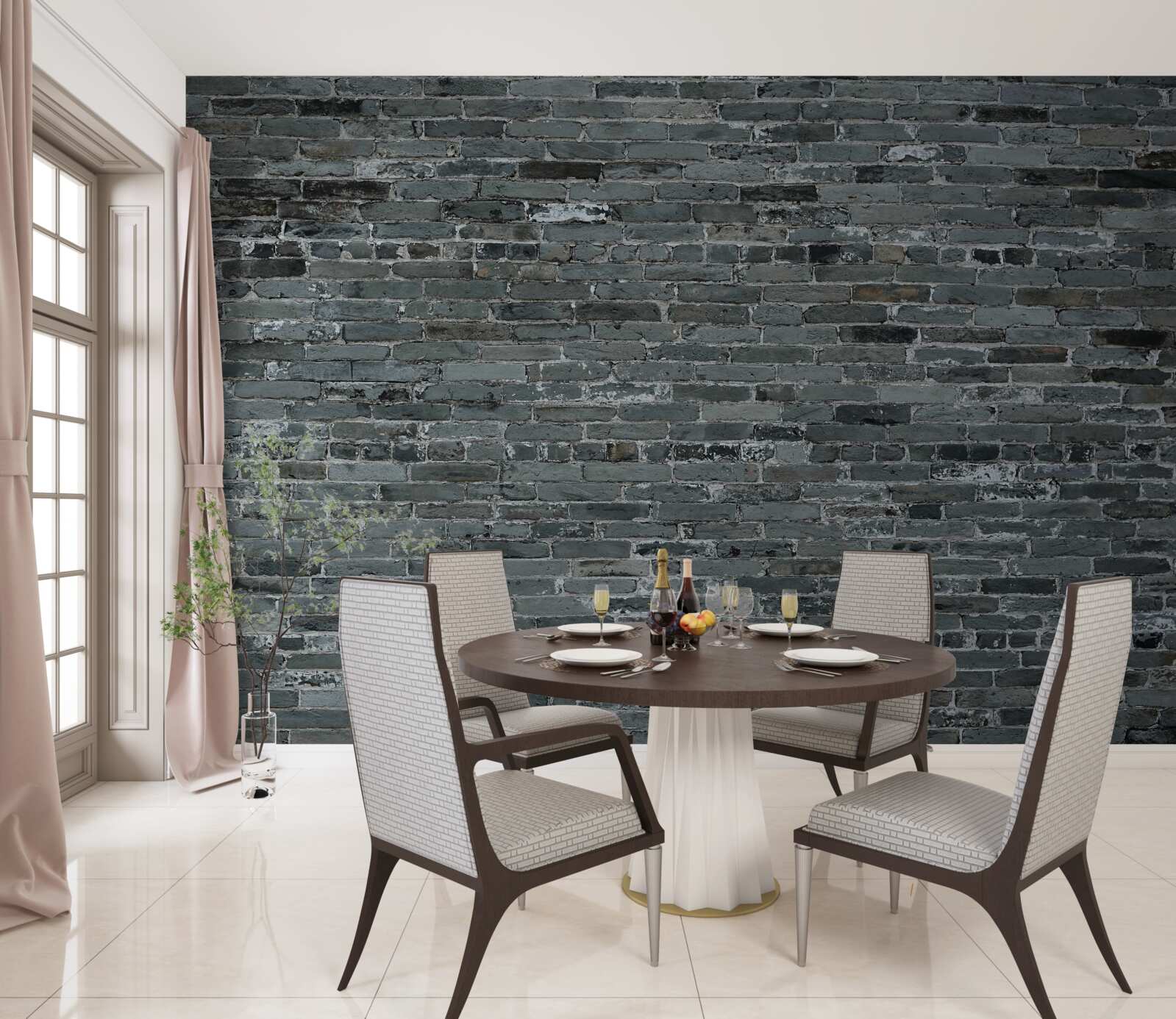 Fotobehang mat grijze baksteen