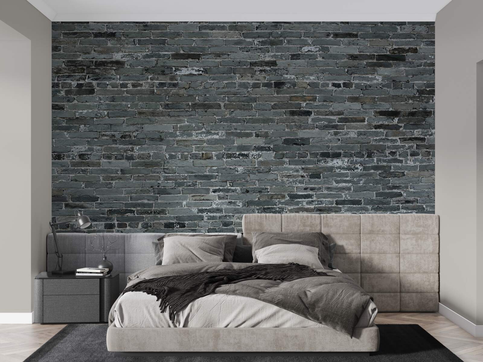 Fotobehang mat grijze baksteen