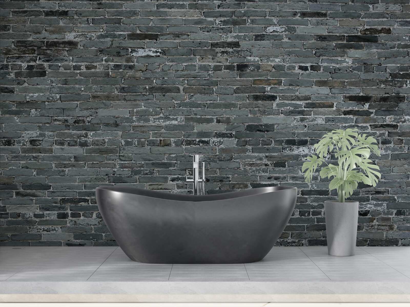 Fotobehang mat grijze baksteen