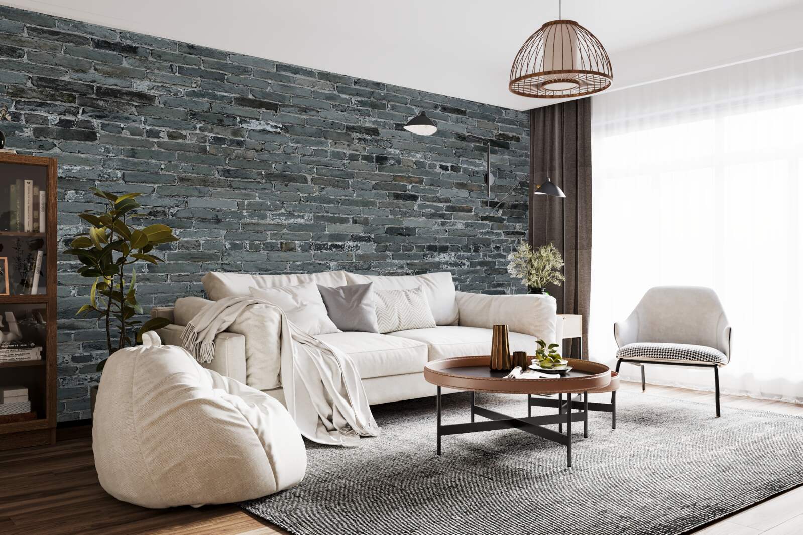 Fotobehang mat grijze baksteen