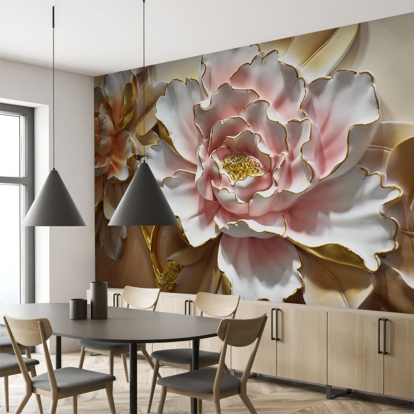 Fotobehang de lotusknop is geopend in al zijn glorie