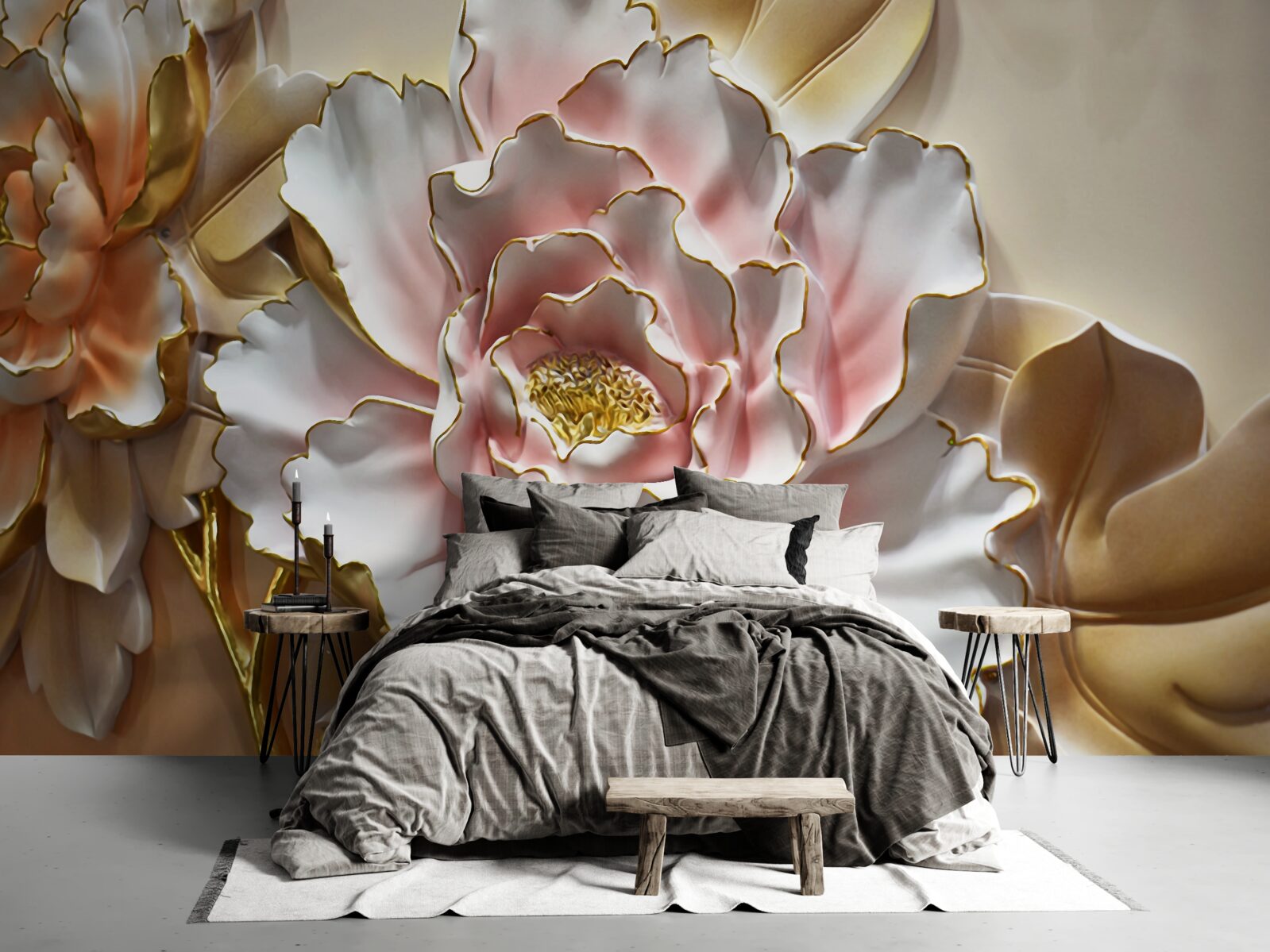 Fotobehang de lotusknop is geopend in al zijn glorie