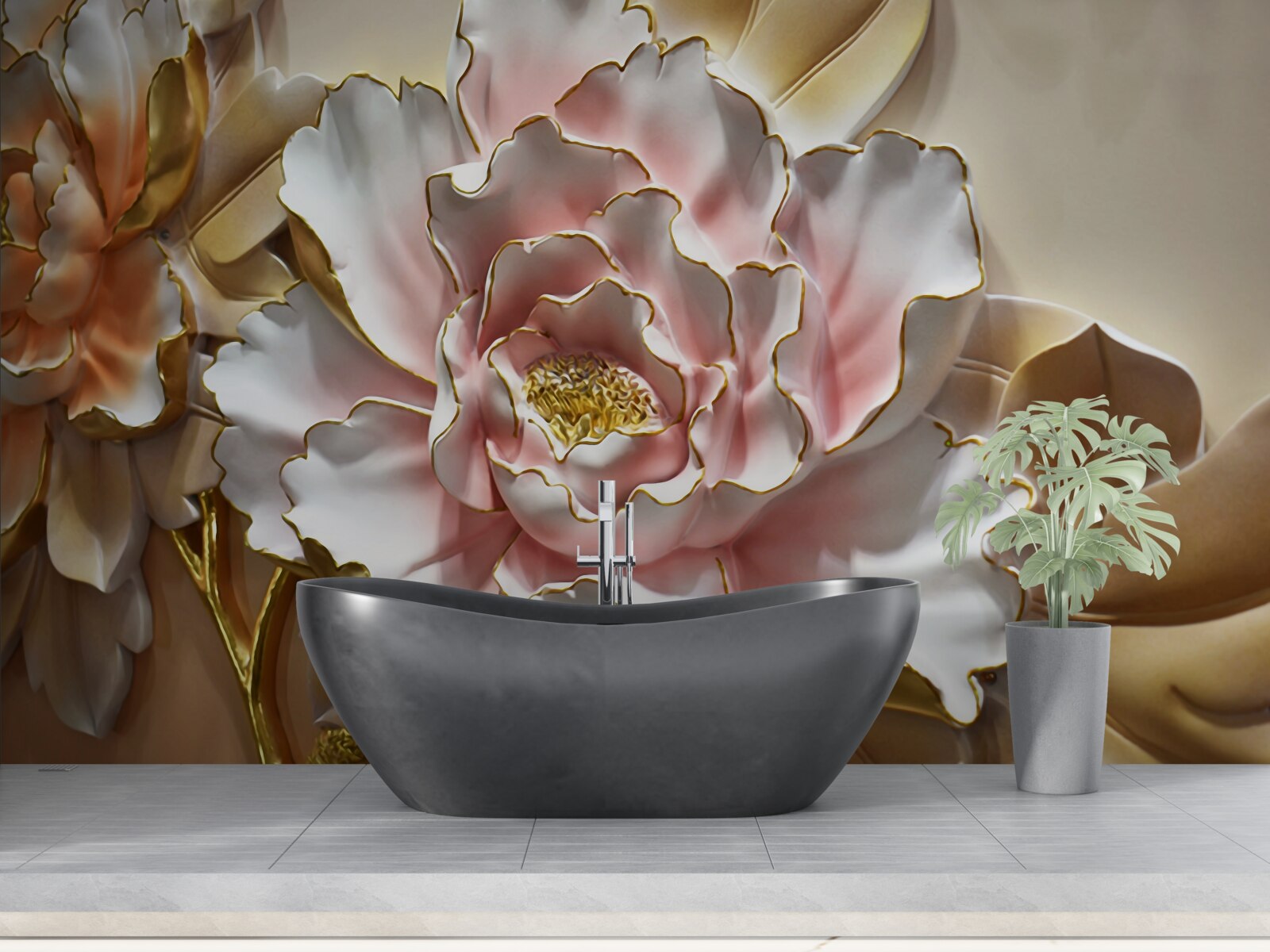 Fotobehang de lotusknop is geopend in al zijn glorie