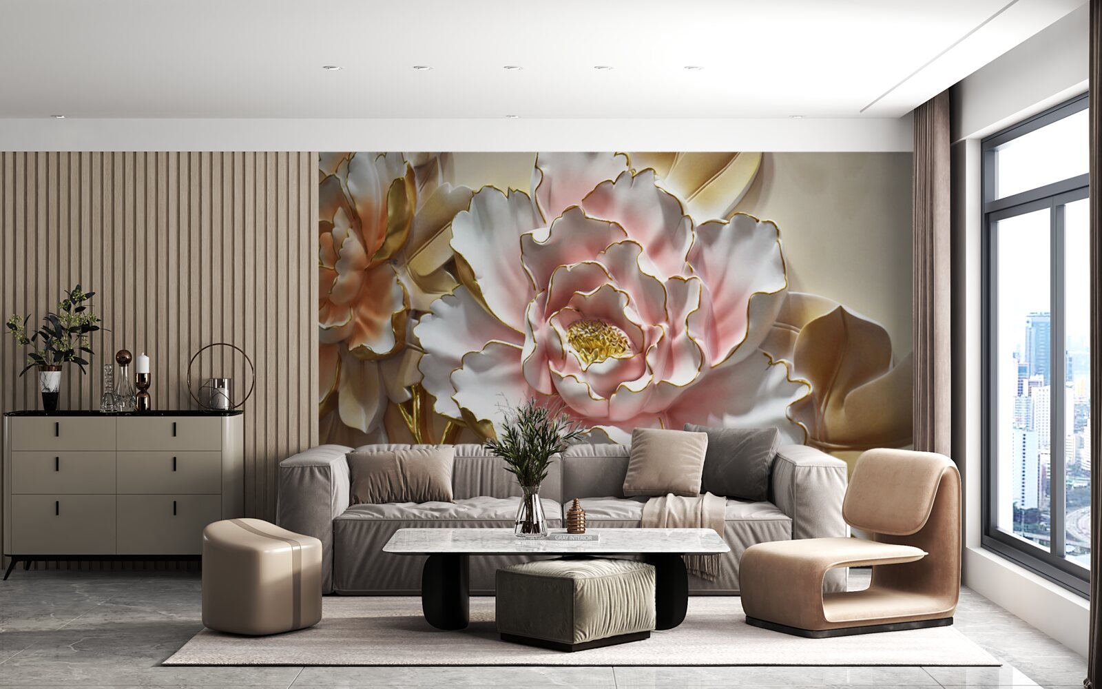 Fotobehang de lotusknop is geopend in al zijn glorie