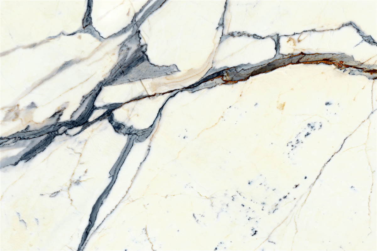 Fotobehang licht marmer met zwarte infusies