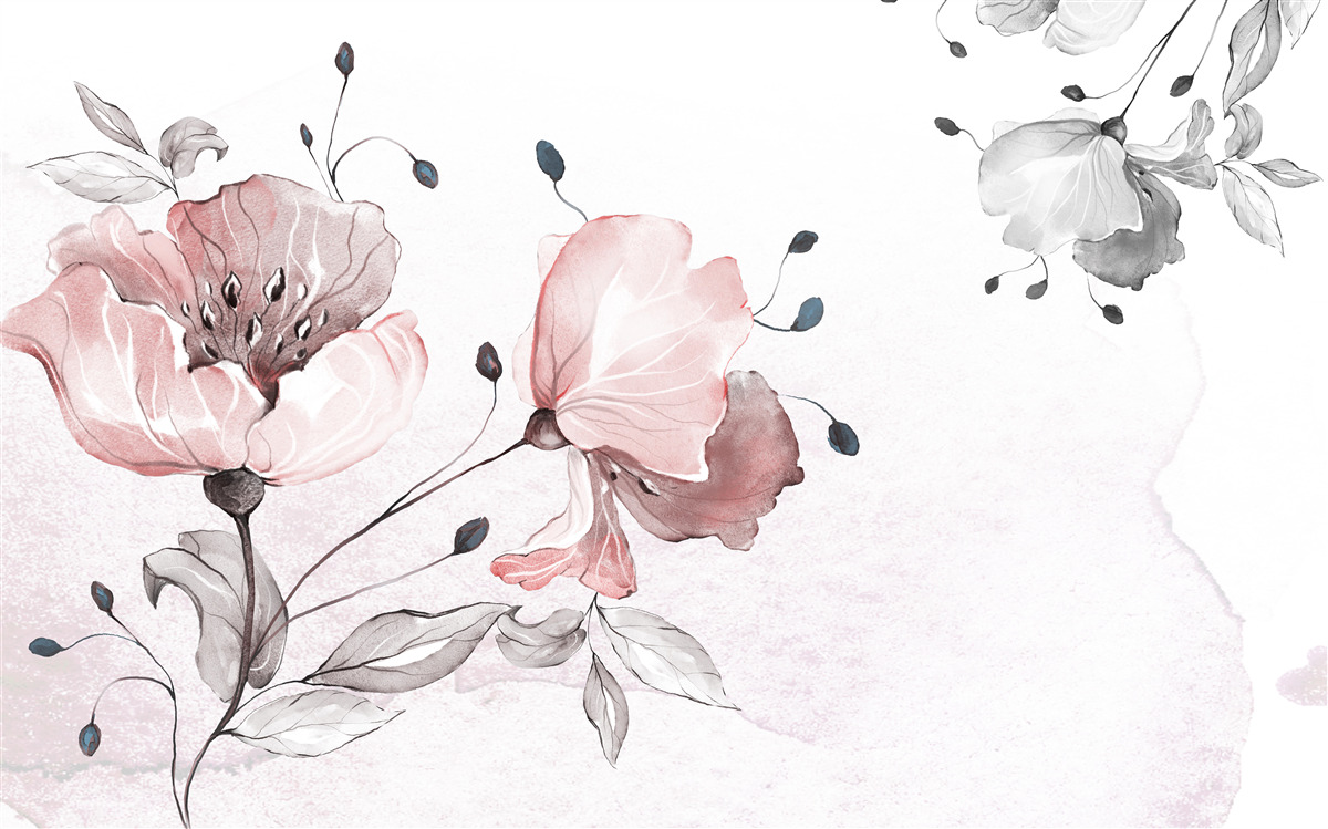 Fotobehang tere, sierlijke bloemen wiegen in de wind