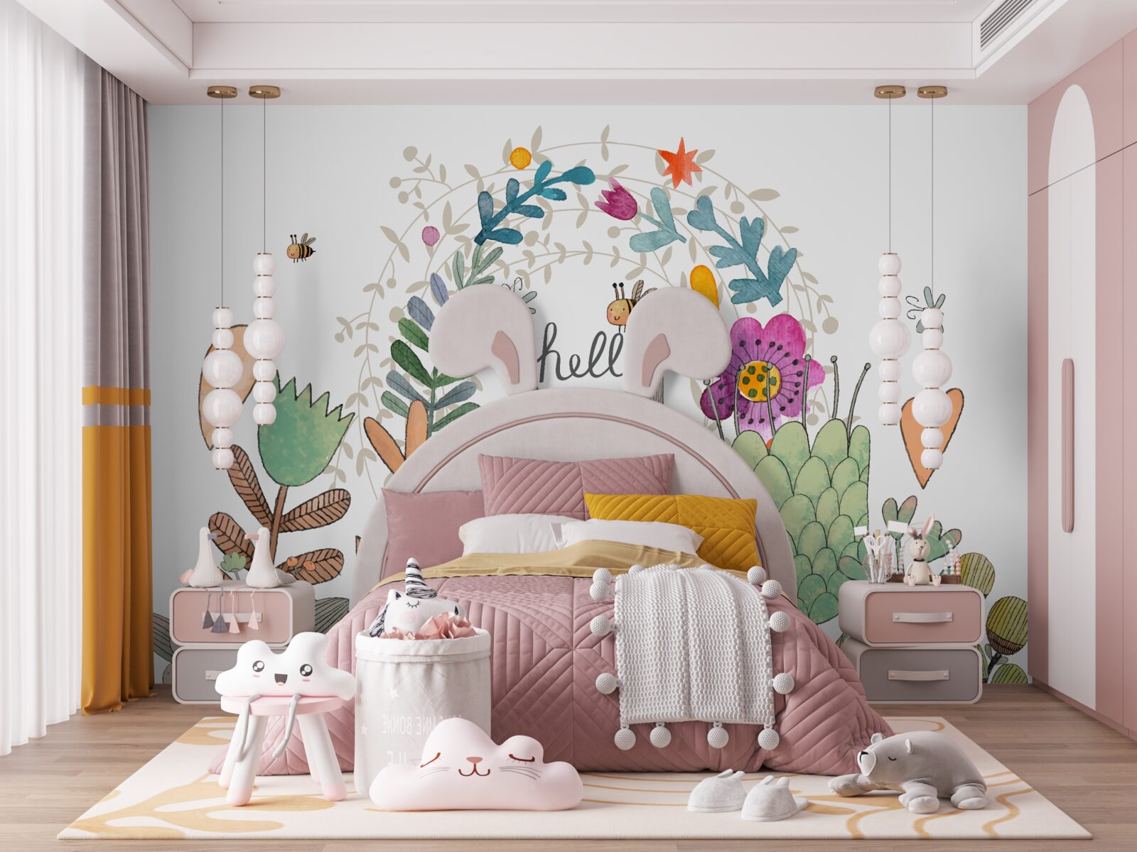 Fotobehang afgebeelde planten en dieren