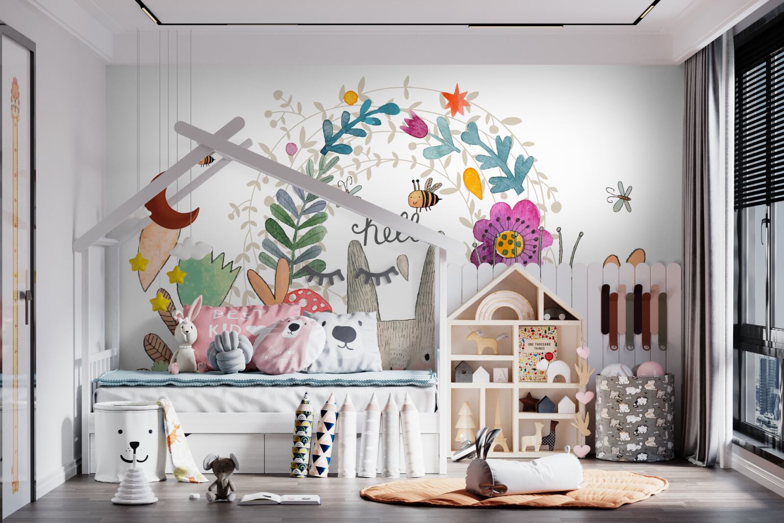 Fotobehang afgebeelde planten en dieren