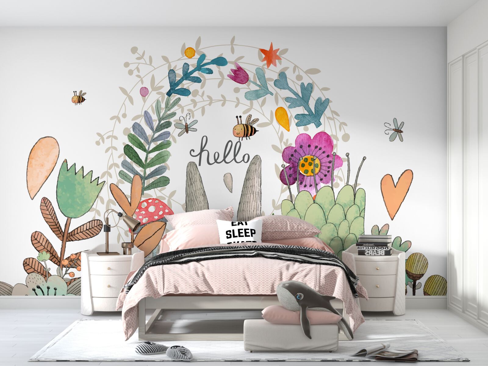 Fotobehang afgebeelde planten en dieren