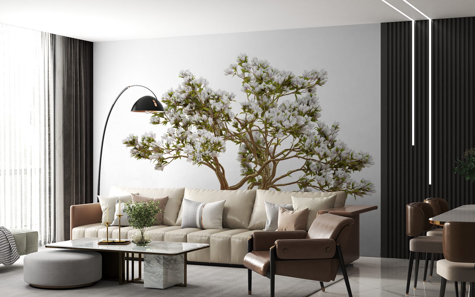 Fotobehang een solitaire bonsai heeft een sierlijke schoonheid