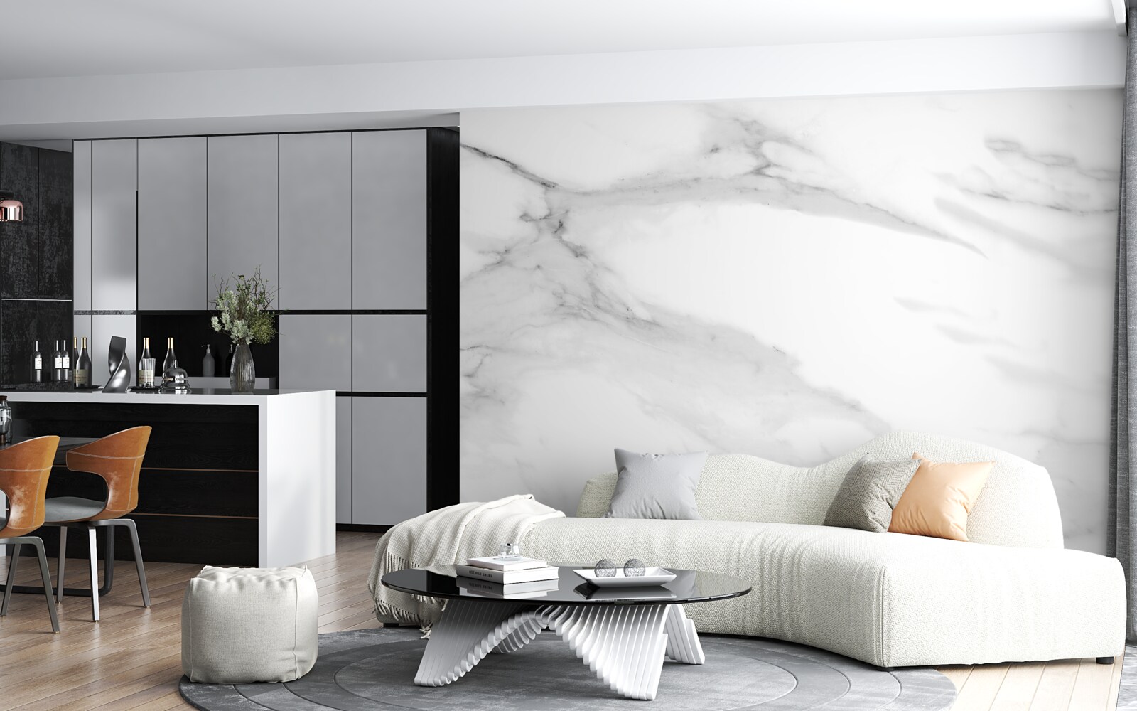 Fotobehang grijs-wit paar